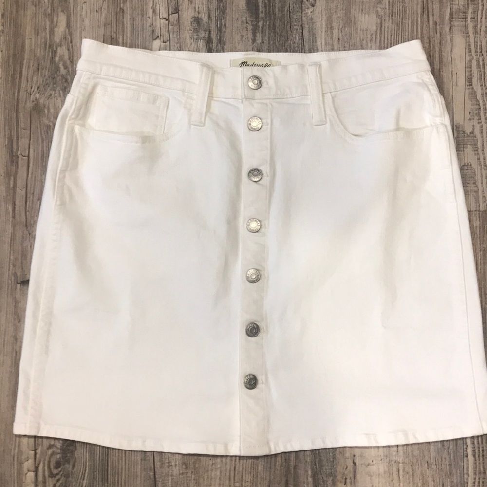 Maxwell white denim skirt